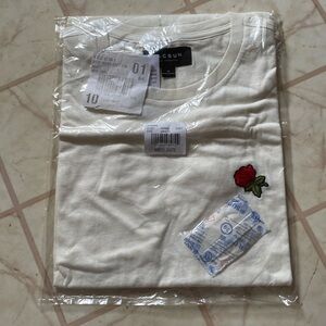 Mens White Tshirt with Rose
